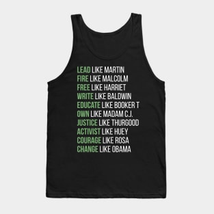 Black Ledgends, Black History, African American, Civil Rights Leaders, Dream like Martin Tank Top